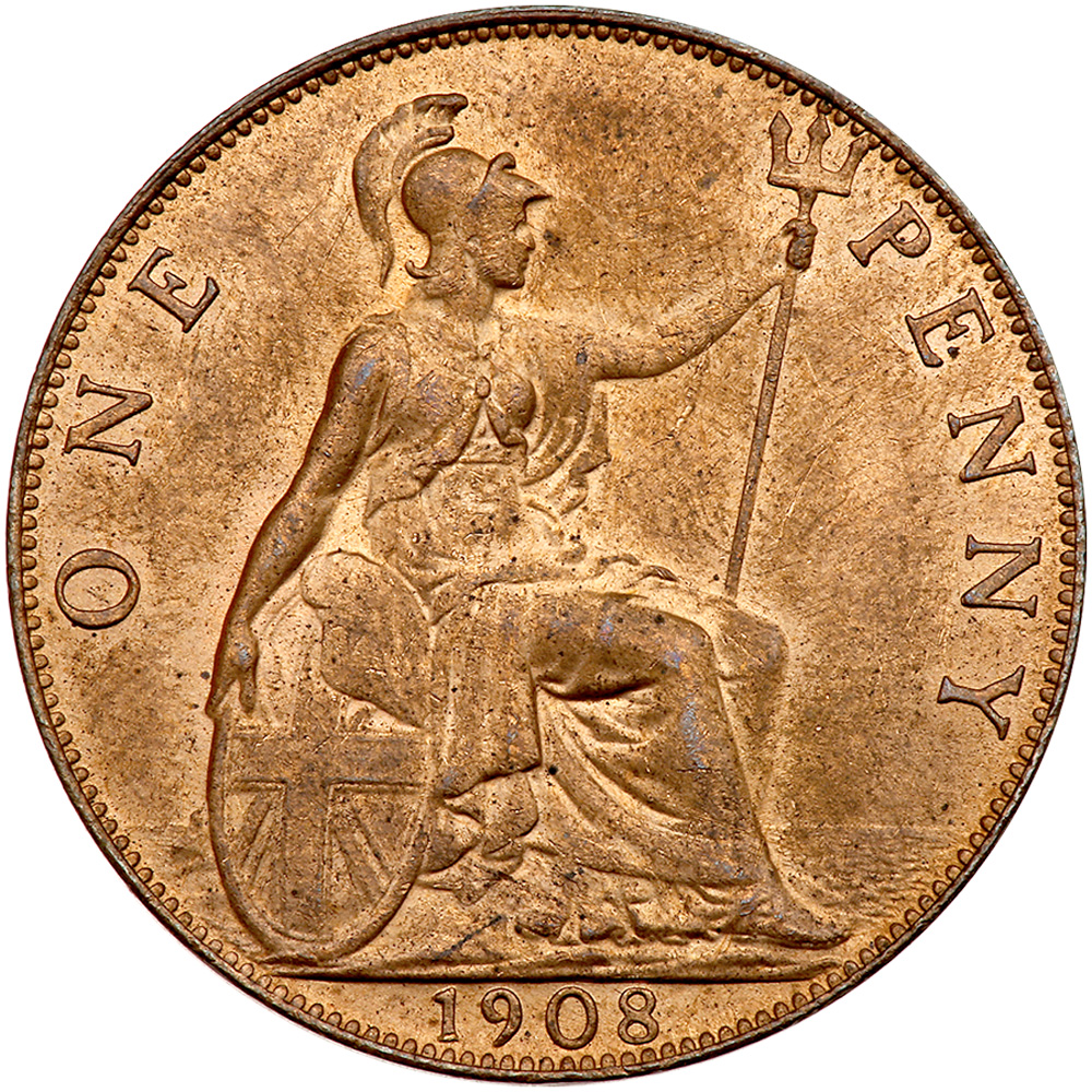 Coins United Kingdom Penny 1908 Online Coin Club