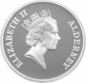Alderney / Five Pounds 2000 Millennium - obverse photo