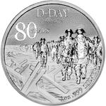 Silver Ounce 2024 D-Day Anniversary: Photo 2024 1 oz Alderney D-Day 80th Anniversary .999 Silver BU Coin / thumbnail