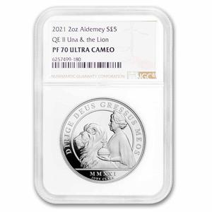 Alderney / Silver Two Ounces 2021 Una and the Lion - reverse photo