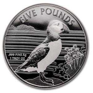 Alderney / Silver Ounce 2019 Puffin - reverse photo