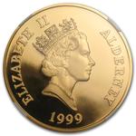 Five Pounds Gold 1999 Winston Churchill: Photo Coin, Alderney, Five Pounds Gold 1999 Winston Churchill / thumbnail