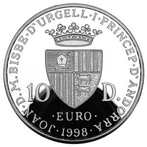 Andorra / Ten Diners 1998 Seated Europa - obverse photo