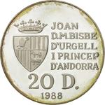 Twenty Diners 1988 Gymnastics: Photo Coin, Andorra, Twenty Diners 1988 Gymnastics / thumbnail