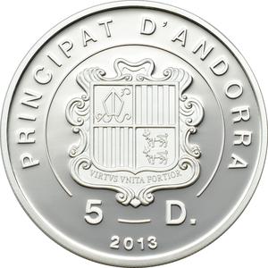 Andorra / Five Diners Silver 2013 Butterflies in 3D - obverse photo
