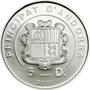 Andorra / Five Diners Silver 2011 Beatification of John Paul II - obverse photo