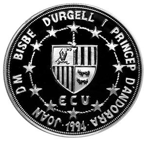 Andorra / Ten Diners 1995 Agnvs Dei - obverse photo