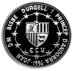 Ten Diners 1995 Agnvs Dei: Photo Coin, Andorra, Ten Diners 1995 Agnvs Dei / thumbnail