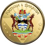 Antigua and Barbuda / Gold Ounce 2022 Coat of Arms of Antigua and Barbuda / Coloured Proof - reverse photo