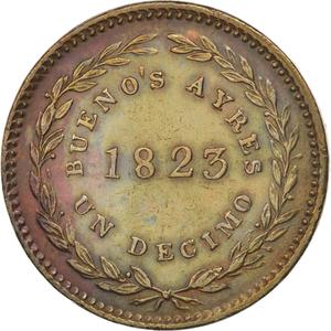 Argentina / One Decimo 1823 Buenos Aires - reverse photo