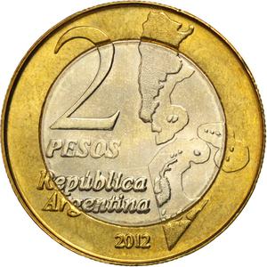 Argentina / Two Pesos 2012 Malvinas - reverse photo