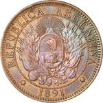 Two Centavos 1891: Photo Coin, Argentina, Two Centavos 1891 / thumbnail