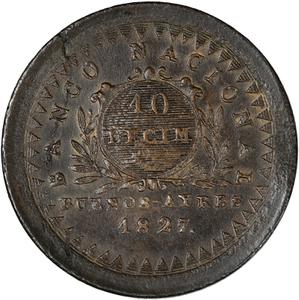 Argentina / Ten Decimos 1827 Buenos Aires - reverse photo