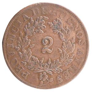 Argentina / Two Reales 1854 Buenos Aires - reverse photo