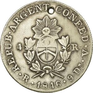 Argentina / Four Reales 1846 La Rioja - reverse photo