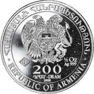 Armenia / Half Ounce Silver 2019 Noah's Ark - reverse photo