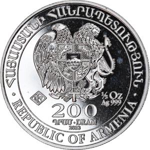 Armenia / Half Ounce Silver 2018 Noah's Ark - reverse photo