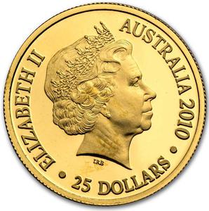 Australia / Gold Fifth-Ounce 2010 Kangaroo at Sunset - obverse photo