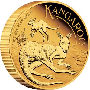 Australia / Gold Five Ounces 2025 Australian Kangaroo - reverse photo