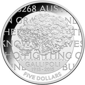 Australia / Silver Ounce 2015 Gallipolli Landing - reverse photo