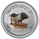 Silver Ounce 2007 Year of the Pig: Photo Coin, Australia, One Ounce Silver 2007 Year of the Pig / thumbnail