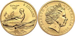 Australia / Five Dollars 2000 Rowing - reverse photo