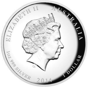 Australia / Silver Ounce 2014 Year of the Horse, High Relief - obverse photo