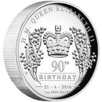Silver Ounce 2016 Queen's 90th Birthday: Photo Coin, Australia, Silver Ounce 2016 Queen's 90th Birthday / thumbnail