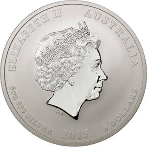Australia / Silver Five Ounces 2015 Year of the Goat - reverse photo