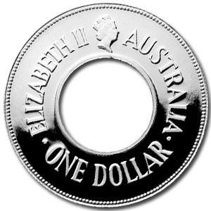 Australia / Silver Ounce 1989 Holey Dollar - Freshwater Crocodiles - obverse photo