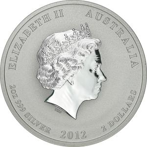 Australia / Silver Two Ounces 2012 Year of the Dragon - obverse photo
