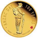 Gold Quarter Ounce 2016 Centenary of ANZAC Day: Photo Coin, Australia, Gold Quarter Ounce 2016 Centenary of ANZAC Day / thumbnail