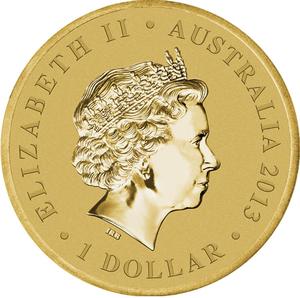 Australia / One Dollar 2013 Year of The Snake - obverse photo