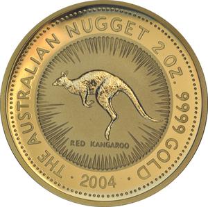 Australia / Gold Two Ounces 2004 Australian Nugget - Red Kangaroo - reverse photo