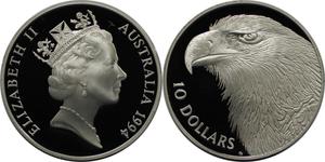 Australia / Ten Dollars Silver 1994 Eagle - obverse photo
