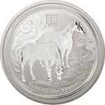Silver Two Ounces 2014 Year of the Horse: Photo Coin, Australia, Elizabeth II 2 Dollars - 2014 - Silver / thumbnail