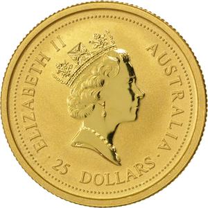 Australia / Gold Quarter Ounce 1996 Australian Nugget - reverse photo
