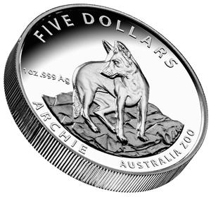 Australia / Silver Ounce 2017 Australia Zoo - Alpine Dingo - High Relief - obverse photo