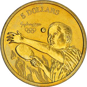 Australia / Five Dollars 2000 Olympic Games - Table Tennis - reverse photo