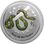 Australia / Silver Two Ounces 2013 Year of the Snake / Coloured Reverse - reverse photo