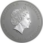 Silver Five Ounces 2013 Year of the Snake, Perth Mint: Photo 2013 Australia 5 oz Silver Year of the Snake BU / thumbnail