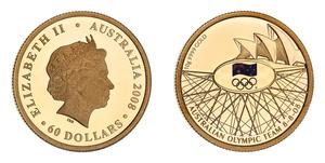 Australia / Gold Ten Grams 2008 Australian Olympic Team - reverse photo