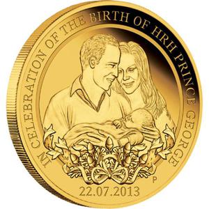 Australia / Gold Quarter Ounce 2013 HRH Prince George - reverse photo