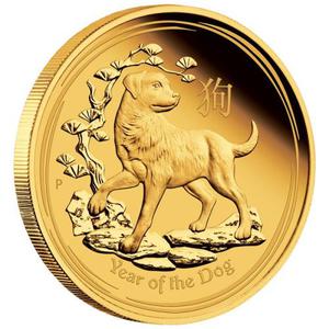 Australia / Gold Quarter Ounce 2018 Year of the Dog - obverse photo
