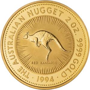 Australia / Gold Two Ounces 1994 Australian Nugget - Red Kangaroo - reverse photo