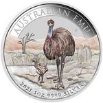 Australia / Silver Ounce 2021 Australian Emu / Coloured Proof - reverse photo