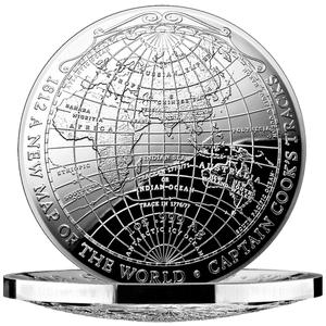 Australia / Silver Ounce 2019 A new Map of the World - 1812 - reverse photo