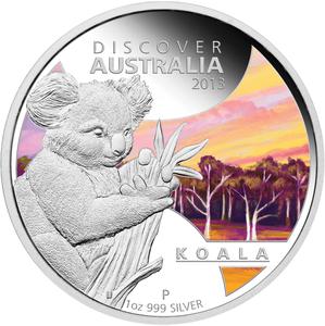Australia / Silver Ounce 2013 Discover Australia - Koala - reverse photo