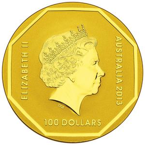 Australia / Gold Ounce 2013 Road Sign - Kangaroo - obverse photo