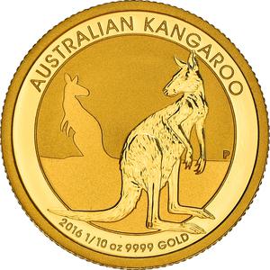 Australia / Gold Tenth-Ounce 2016 Australian Kangaroo - reverse photo
